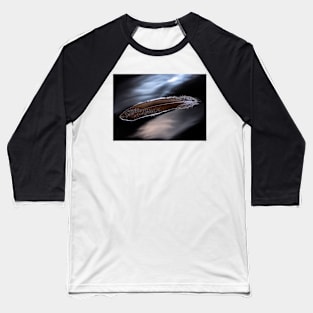 A Feather Floating on a Cold Lake Baseball T-Shirt